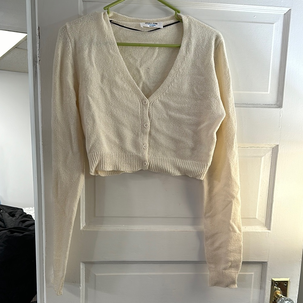 Cream Button-Up Cardigan